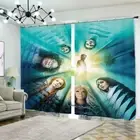 Great Blue Eyed Beauty 3D Blockout Photo Print Curtain Fabric Curtains Window