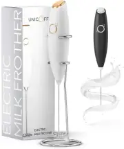 Milk Frother White - Coffee Frother Handheld with Electric Whisk - 19000 Rpm - B