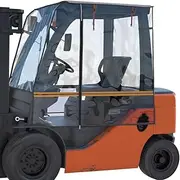 CHENGNAN Upgrated Forklift Cover - All Weather Protection, Waterproof Up to 6000LB, EVA Transparent & 600D Oxford Coated Silver Cloth for Rain, 57" L x 47" W x 52" H
