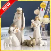 2024 Nativity Scene Figures Christian Christmas Décor for Home Church and Manger