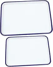 PRETYZOOM 2pcs Baking Trays Multi Functional Cooking Baking Pan Vintage Design Effortless Cleaning for Kitchen Laboratory Use