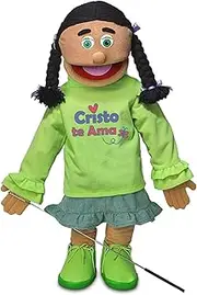 25" Cristo Te Ama, Hispanic Girl, Full Body, Christian Ministry Puppet