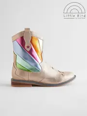 Little Bird by Jools Oliver Gold Rainbow Striped Metallic Western Boots (160896) | $83 - $92