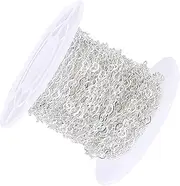[SMASOLO] 1 Roll Necklace Chain Jewelry Heart Chain Bulk Love Necklace Jewelry Organizer Charms Craft Belt Fuse Beads Peg Board Link Melty Anklet Bracelets Clay Bead Bright Diy Silver Copper