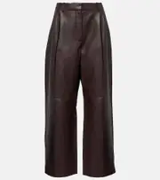 [Zimmermann] Zimmermann Illustration leather wide-leg pants AU 14 brown