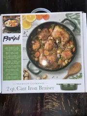 2 Qt Cast Iron Braiser Enameled Cookware Parini Brand New In Box
