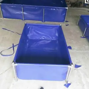 （高品質）帆布魚池加厚帶支架刀刮布水池戶外組裝簡易塑料養魚池養殖水箱a.