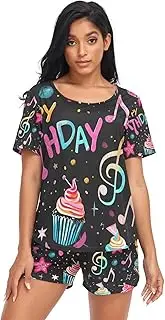 [RPLIFE] Birthday Elements Short Pajama Set Women, Matching Pajama Sets, Birthday Elements, Large