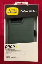 OtterBox Defender Series Pro Hard Shell for Apple iPhone 15 Pro Max, GREEN, NIB