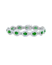 Diana M. Fine Jewelry 18K 19.00 ct. tw. Diamond & Emerald Bracelet