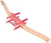 LALADEFIEE Expand Your The Train Collection: Wooden Track Bridge Support Straight Track Adapters Boys and Girls' Playset Learning Benefits