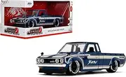 [Jada] Toys JDM Tuners 1:24 Scale Die-Cast 1972 Datsun 620 Pickup – Opening Doors, Detailed Interior, Rubber Tires, Collectible for Ages 8+(Gloss Blue)