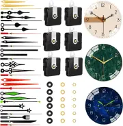 6 PCS High Torque Quartz Clock Movement Mechanism Clock Kit with 10 Different Pa