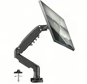 Single Monitor Mount, Gas Spring Gaming Monitor Arm Stand, 17-30 inch Monitor Stand for Desk with C-clamp/Grommet Mounting Base 180° Swivel Adjustable Height Max. 19.8LBS