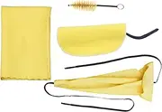 4Pcs Sax Mouthpiece Brush Kit, Lightweight Portable Saxophone Cleaning Set, Wiping Cloth, Complete Care Kit for All Sax Types, Flannel and Mane Material