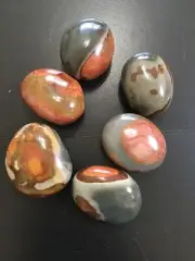 1 Pc. Natural Polychrome Jasper Palm-Stone Crystal Gallet Gemstones