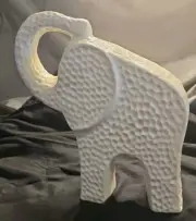 Elephant White Figurine Pottery Beautiful Ceramic New