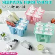 Silicone Ice Cream Mould Block 6 Cavity Froze Molds Icy Pole Jelly Ice Cream AUS