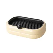 Cute Soap Dish Household Punch Free Wall Mounted Soap Holder with Drain for Bathroom Beige