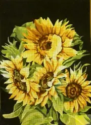 "Sunflowers" Printed Canvas for Cross Stitch Tapestry Gobelin Embroidery 14852