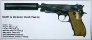 Smith & Wesson Hush Puppy Gun Pistol Picture Handgun Out of Print Firearm Sheet