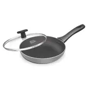 Milton Black Pearl Induction Fry Pan with Glass Lid, 26 cm /2.2 Litre