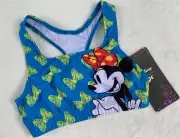 GK Elite MINNIE MOUSE Flutter Bow CROP TOP Leotard Bra GYMNASTICS Workout Sz: CL
