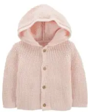 Carter’s Baby Hooded Knit Sweater Pink 6 Months NWT…
