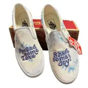 Vans Slip-on X Vans Family Shoes Men 9 Women 10.5 Tie Dye Love Joy Embroidered