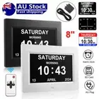 8" Large LED Digital Calendar Clock Dementia Alarm Day/Week/Month/Year Display