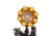 Christmas Tree Topper Window Gold White Lights Candelabra Star Xmas Candles NEW