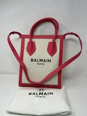 AUTHENTIC Balmain B Army 26 Crossbody Logo Canvas Tote Bag NEW