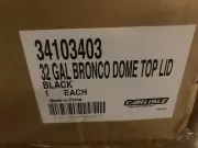 Bronco Waste Container Trash Can Lid for Disposal, 32 Gallons, Black