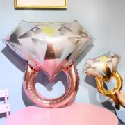 3Pcs/Pack Aluminum Film Diamond Ring Balloons Valentine's Day Party Decorations