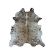 Tom Cowhide Brindle Light Leather Rug 7' x 6', Natural, (ATL) 7x6 Light Brindle