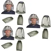 KOMBIUDA 3pcs Elastic Neck Face Net Mosquito Head Cover Fine Mesh Fabric Comfortable Fit for Fishing Hunting Hiking Travel Sun Protection