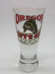 4" Shot Drink GLASS ~ OREGON Bait Co ~ Fishing Gear ~ "Bite Me" Fish Design