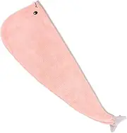 KAILIKETIY Animal Tail Hair Drying Towel Wrap Ultra Absorbent Thick Hair Dry Hat for Quick Drying Bath Cap for Women and Dolphin Design