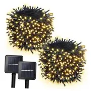 2 Pack Solar String Light 100LED 39ft 8 Modes Solar Christmas Lights