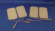 4 Replacement Electrode Pads for Massagers /Tens Units 2 x 3.5inch Tan Cloth