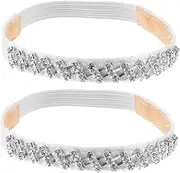 [LIFKOME] 1 Pair Shoelaces Heel Fastening Lifts Horn Pole Brace Twist Knob Ribbon Buckle Rhinestone Thrust Cleat Toe Elastic Extension Straps Shoes Sneaker Block Tie Liner White Iron