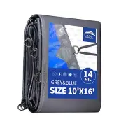 Tarps Heavy Duty Waterproof 10x16 Feet -14 Mils Super Heavy Duty Tarp with Me...