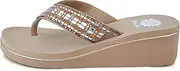 [Yellow Box] Women's Sunvale Wedge Sandal, Round Toe, Medium-High 2 Inch Heel, 0.75 Inch Platform Comfortable Flip-Flop