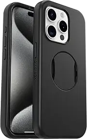 OtterBox OtterGrip Symmetry Case for iPhone 15 Pro for MagSafe, Drop Proof, Protective Case with Built-in Grip, 3X Tested to Military Standard, Black