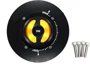 Motorcycle Engine Oil Filler Cap 104.5mm Motorcycle CNC Fuel tank cap Keyless Fuel Tank Cap Cover For BMW F650GS 2008-2012(Yellow)