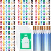20 Pack Acrylic Paint Jars 12 Colors Gouache Watercolor Craft Paint Container Strip Storage Home Classroom PartyFavors