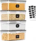 4PCS Food Storage Containers Kitchen Dry Food Pantry Organiser Airtight Lids NEW