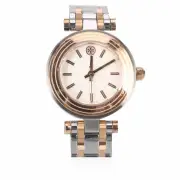 NEW TORY BURCH 2 TONE ROSE GOLD+SILVER,BRACELET SMALL DIAL WATCH TBW9011