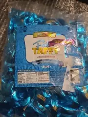 Zazers Foil Taffy Chewy Filled Candy Sour Blue Raspberry Flavor Blue