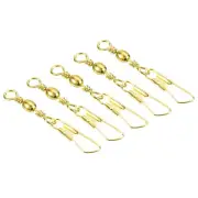 Fishing Barrel Swivel with Safety Snap, 100Pcs 22lb Carbon Steel, Golden